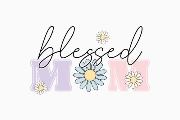 Blessed Mom Retro Mothers Day SVG for Crafts & Graphics