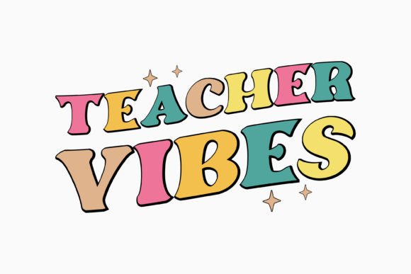 Teacher Vibes Retro Teacher SVG: Graphics for Crafts